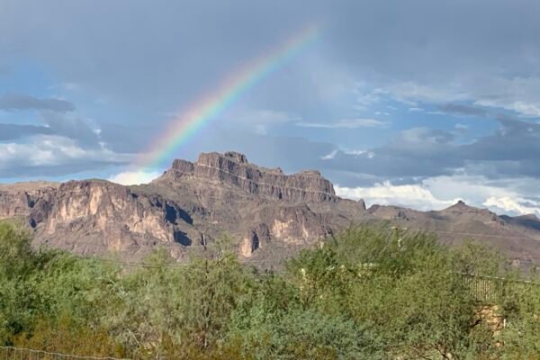 A rainbow over the Superstition Mountains, Apache Junction